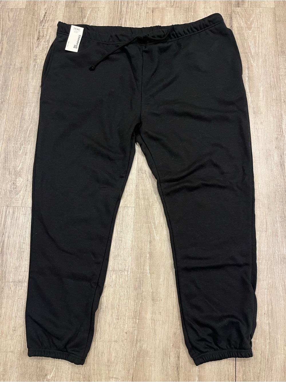 NWT Men's Black Fleece Jogger Pants with Elastic Cuffs 2X